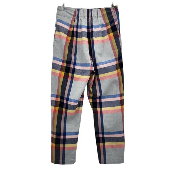Corey Lynn Calter Sheila Carrot Pleated Plaid Pant Multicolor Crop Pants XS - Picture 3 of 8